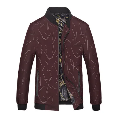 Красный FAISIENS мужские куртки с геометрическим принтом 6XL 8XL 10XL Большие размеры 7XL 9XL для мужчин темно-синие Черные осенние повседневные бейсбольные куртки - Цвет: Красный
