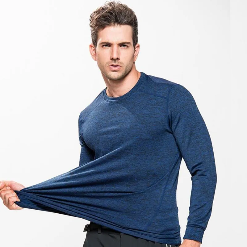 

CKAHSBI Gym Shirt Sport Shirt Men Fitness Running Dry Fit Long Sleeve Training T Shirt Mens Sportswear Spring Autumn Clothes