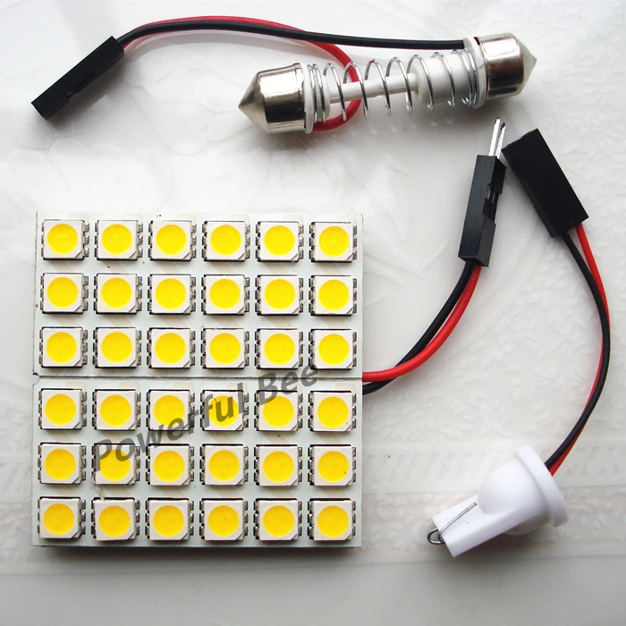 Светодиодная лампа для чтения автомобильной панели лодки 2 шт. мощность 5 Вт 36SMD T10