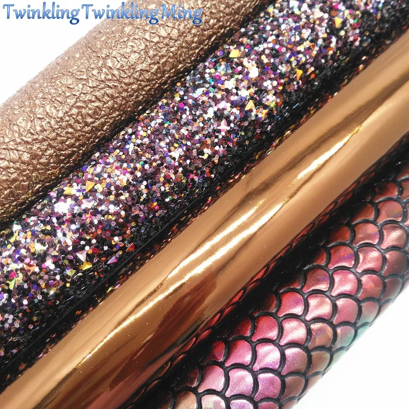 Блестящая ткань с бронзовым блеском из лакированной искусственной кожи