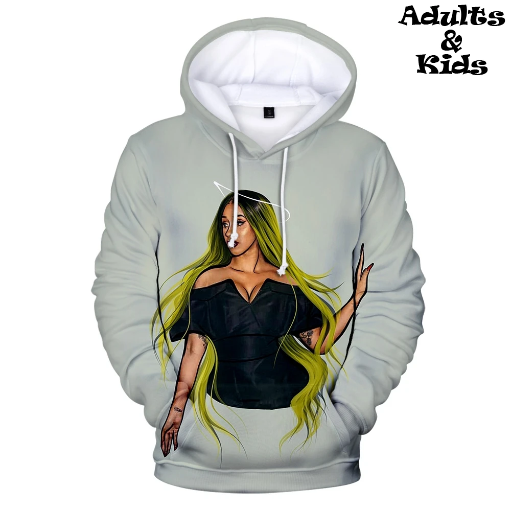 Новинка 2019 года толстовка с 3D капюшоном Cardi B Модная Повседневная Удобная