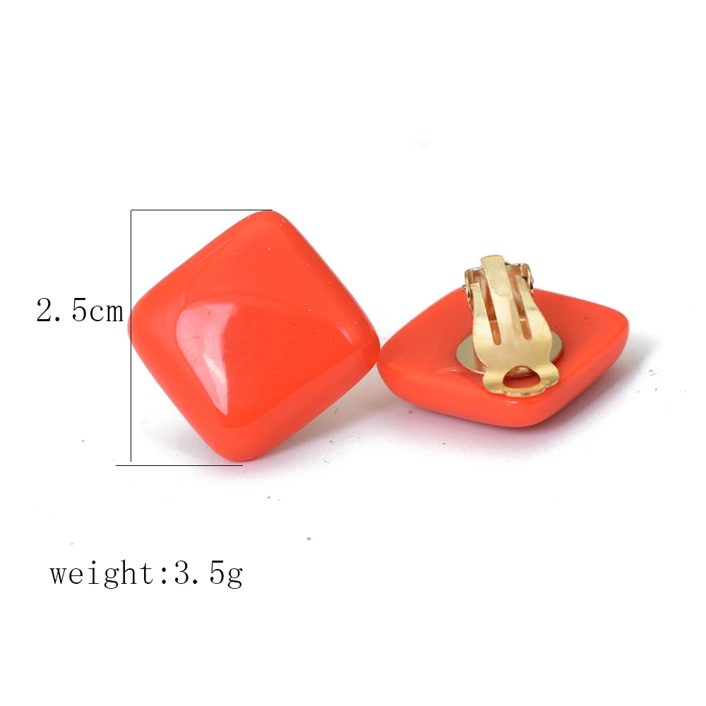 Женские квадратные серьги-клипсы Chadestinty красные желтые синие геометрические