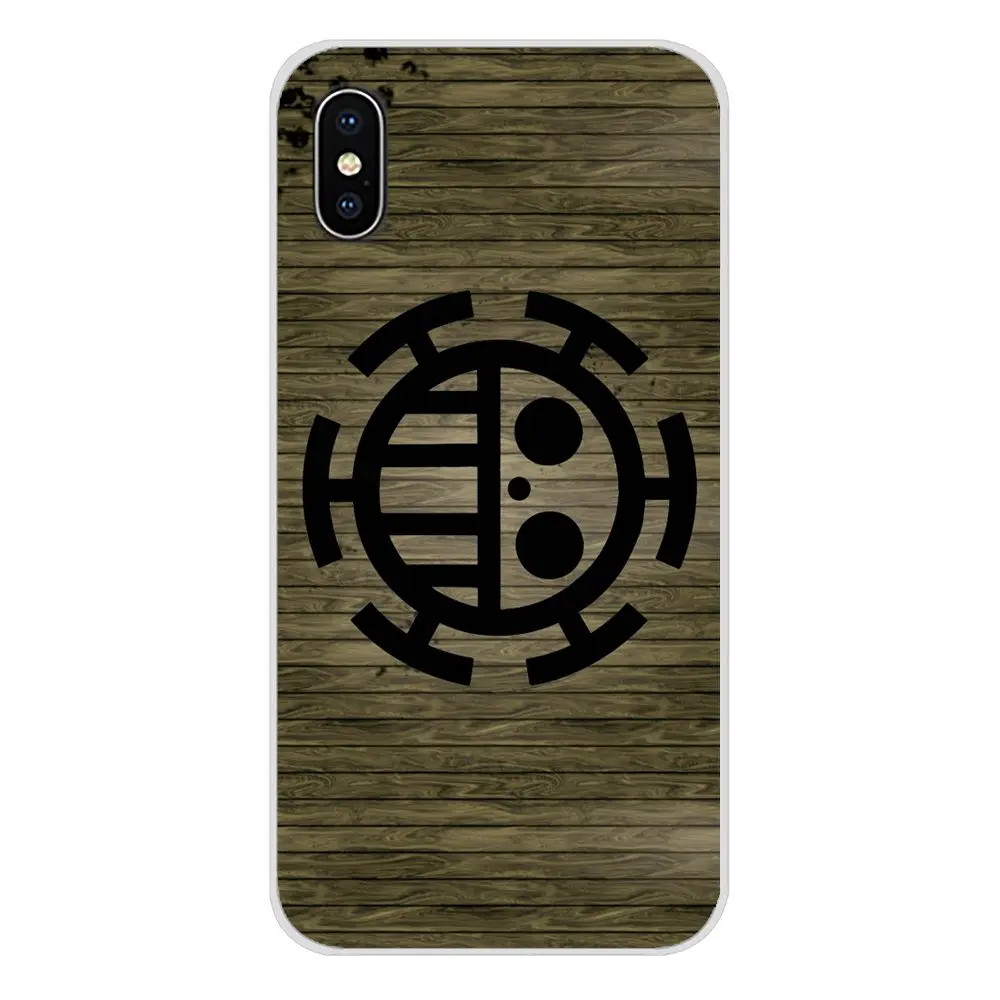 one piece trafalgar law logo Transparent TPU Cover Bag For Apple iPhone X XR XS MAX 4 4S 5 5S 5C SE 6 6S 7 8 Plus ipod touch | Мобильные