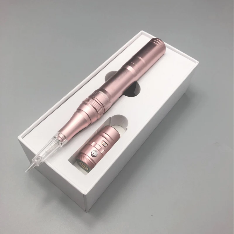 Rose Gold Machine Профессиональная беспроводная машина для перманентного макияжа, ручка, красивый картридж, машина для татуировки бровей - Цвет: Rose Gold Machine