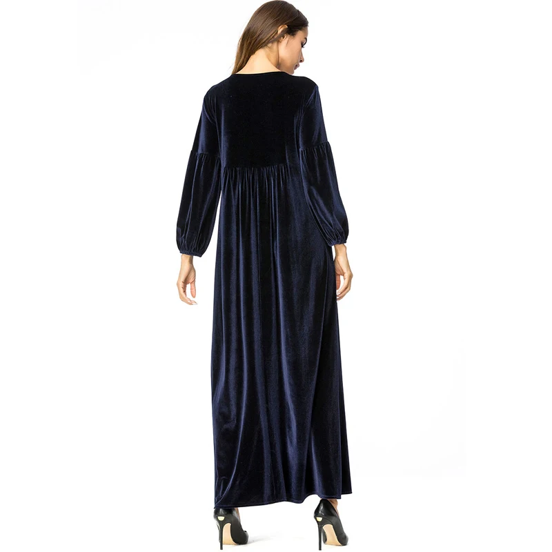 Женское вельветовое платье Кафтан Abaya мусульманское хиджаб из Турции Musulmane Longue