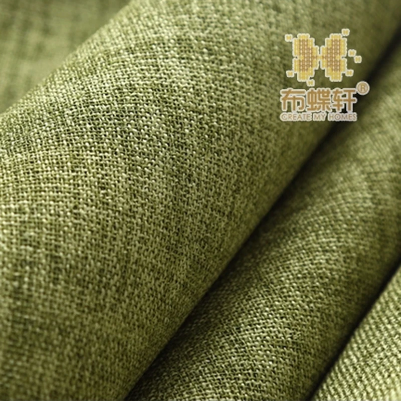 Зеленые высококачественные льняные занавески Puple полностью затемняющие для