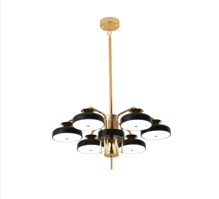 6 light black Светодиодный железные в стиле постмодерн акриловая синяя черная круглая люстра. Люстра светильник. Светодиодный светильник светодиодный светильник для фойе столовой - Цвет абажура: 6 light black