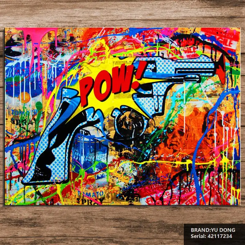 Gun60X90CM ALECMONOPOLY HUGEGUN печать холст ПОП АРТ Жикле плакат на холсте для украшения стены