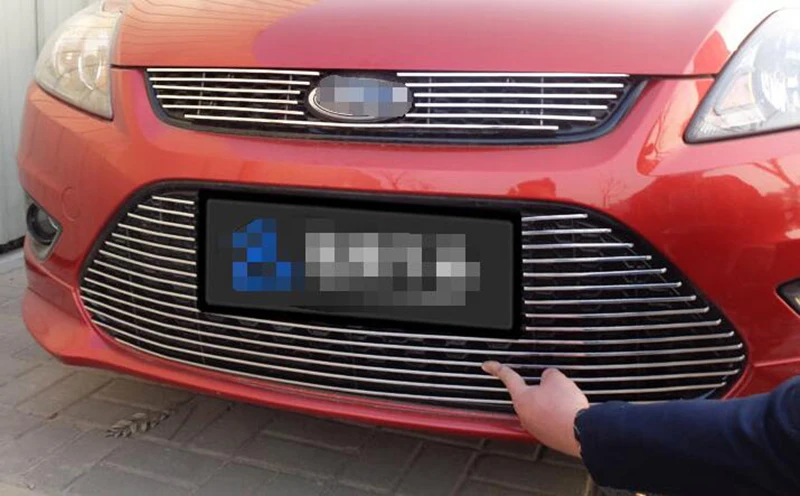 Нержавеющая хорошо Модифицированная Передняя решетка автомобиля гоночные Грили Гриль Крышка Накладка для классического фокуса 2009 10 11 12 13 14 15 16
