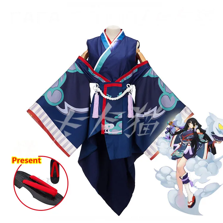 [В наличии] Аниме! Игра Onmyoji фигура призрак дым Unform Хэллоуин косплей костюм кимоно