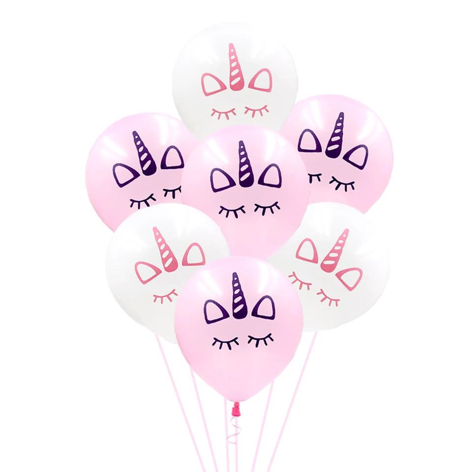20 шт. Белые и розовые воздушные шары в форме единорога латексные Единорог