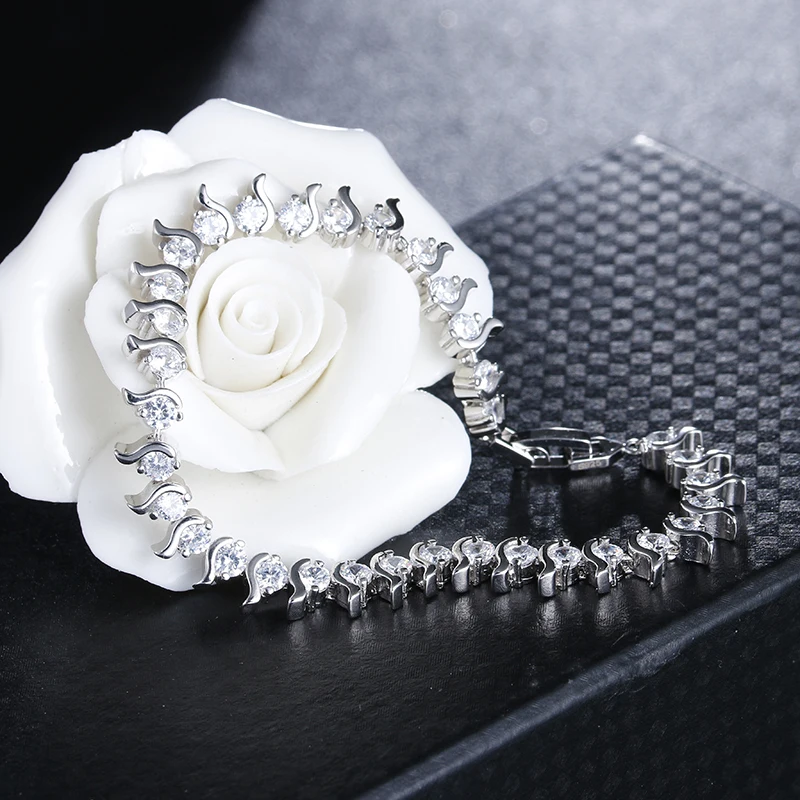 Новое поступление Супер Блестящий cz Циркон Стерлинговое Серебро 925 пробы женский