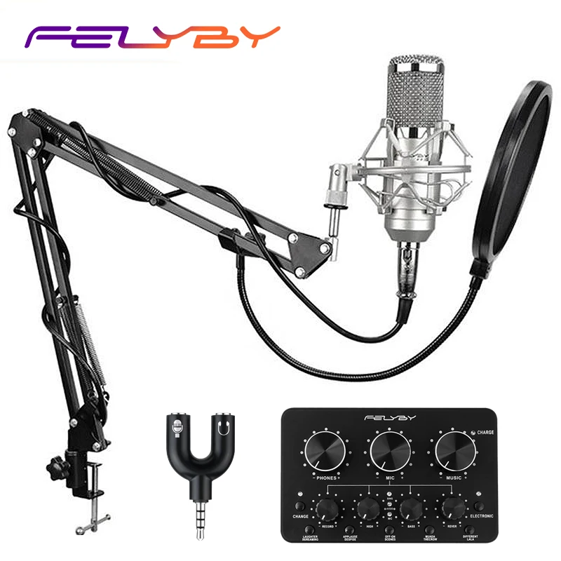 FELYBY брендовый Профессиональный bm 800 конденсаторный микрофон для записи