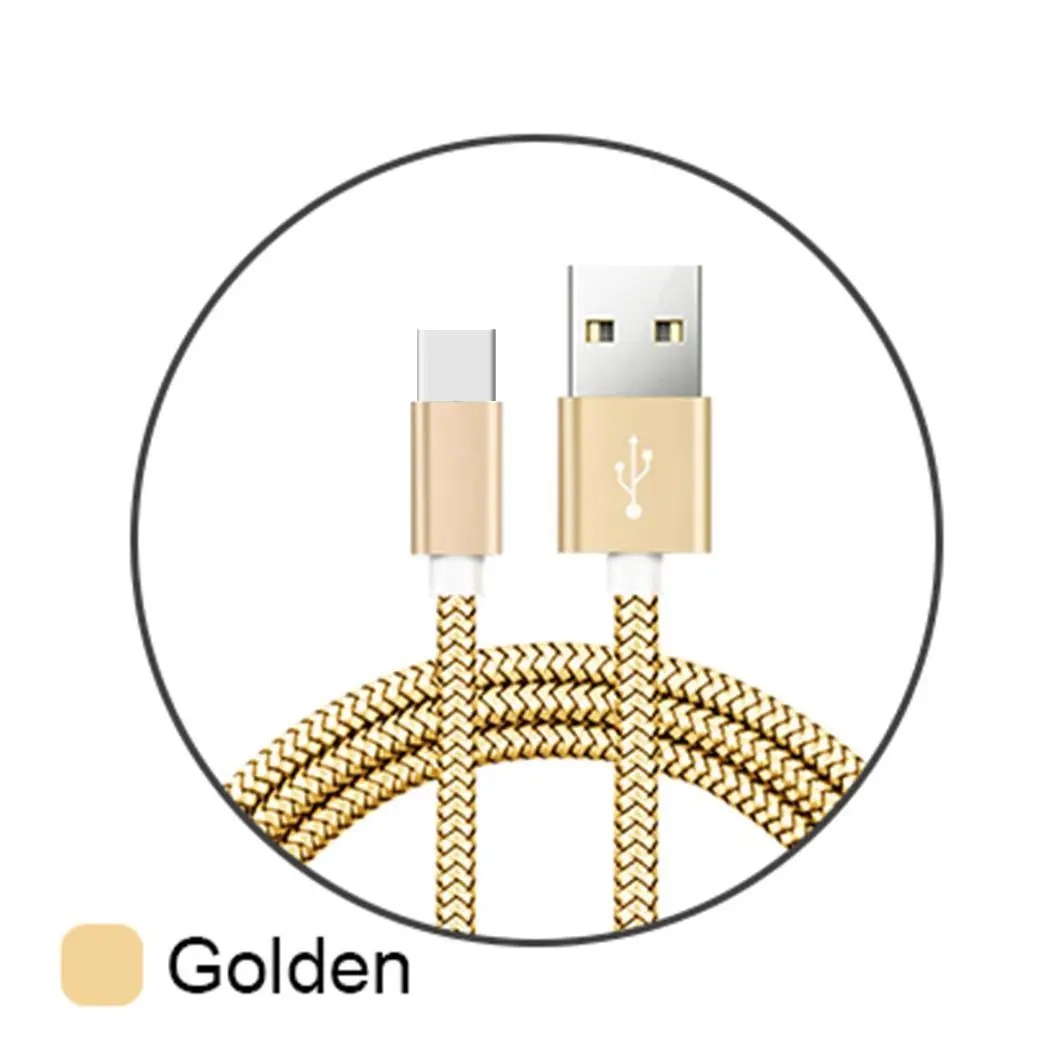 Портативный зарядный кабель с оплеткой для передачи данных 2.1A USB телефона type C