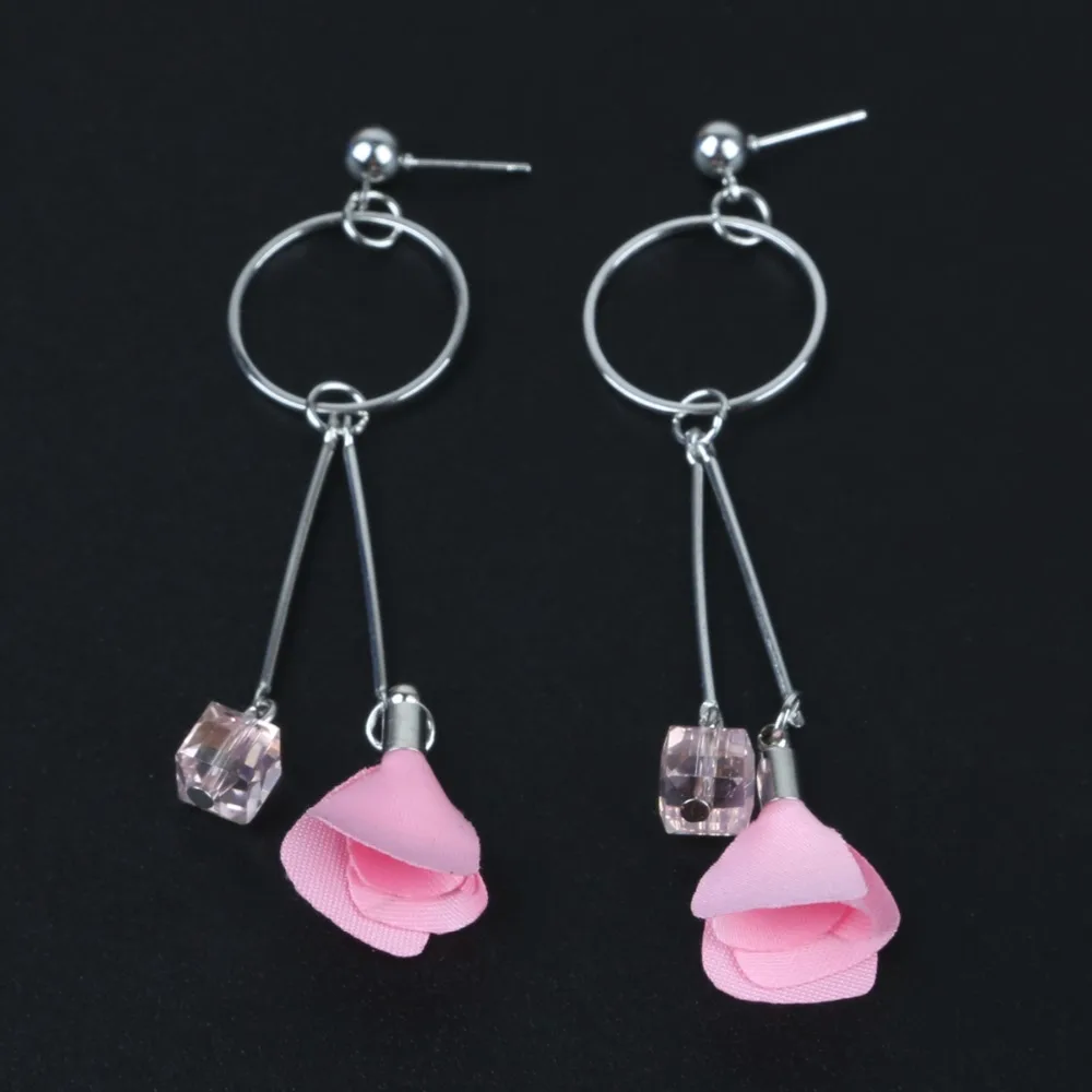 Мода 10/20 шт милые маленькие цветы кисточка Шарм Подвеска для женщин серьги