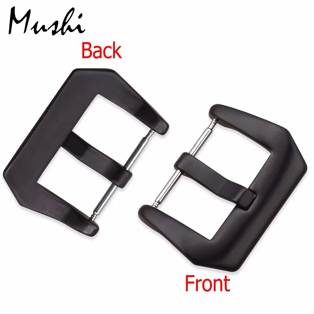 Ремешок для часов с пряжкой серебристый черный высокого качества из нержавеющей