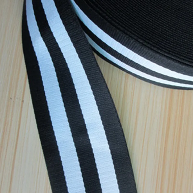 Качественный толстый широкий ремень 75 мм черно белый полосатый полиэфирная