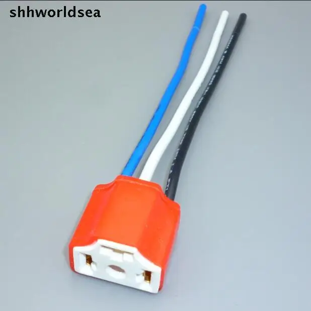 Shhworldsea 30 шт. лампы 55 Вт H4 гнездо прямоугольный и изгиб керамический патрон угол