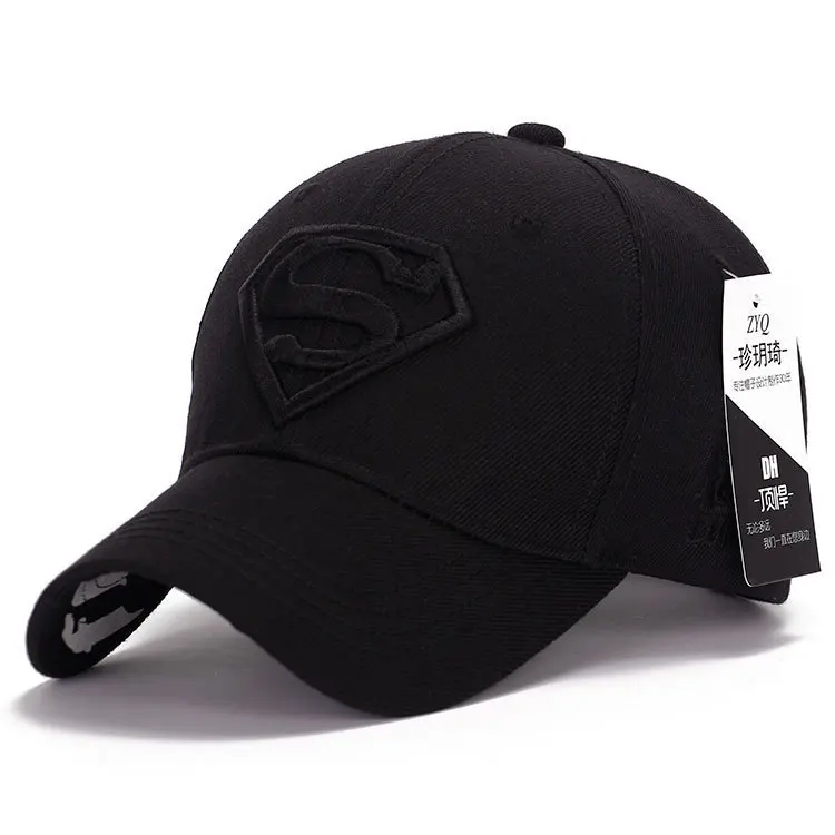 Black and black Новинка, 3D бейсболка Супермена Gorras, кепка Супермена, бейсбольная кепка для мужчин и женщин, Кепка с бриллиантами, бейсболка для взрослых - Цвет: Black and black