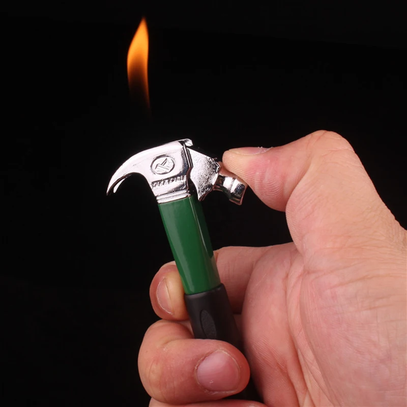 100pcs/lot Butane Gas Lighter Creative Mini Metal Hammer shape Cigarette Lighters Portable Outdoor Flame Igniter | Дом и сад