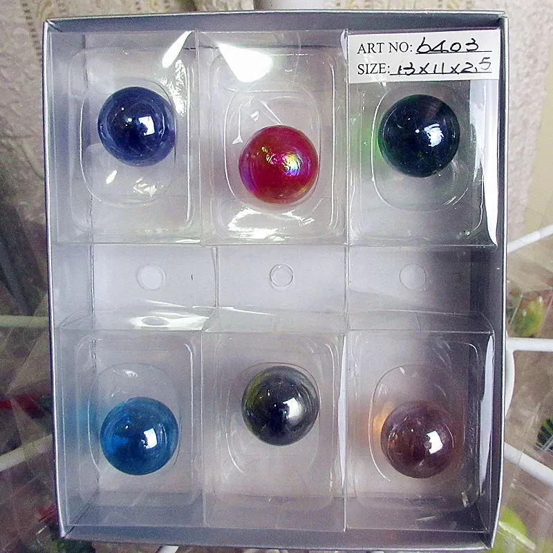 6 шт. разноцветных прозрачных стеклянных шариков модель маленькой скульптуры