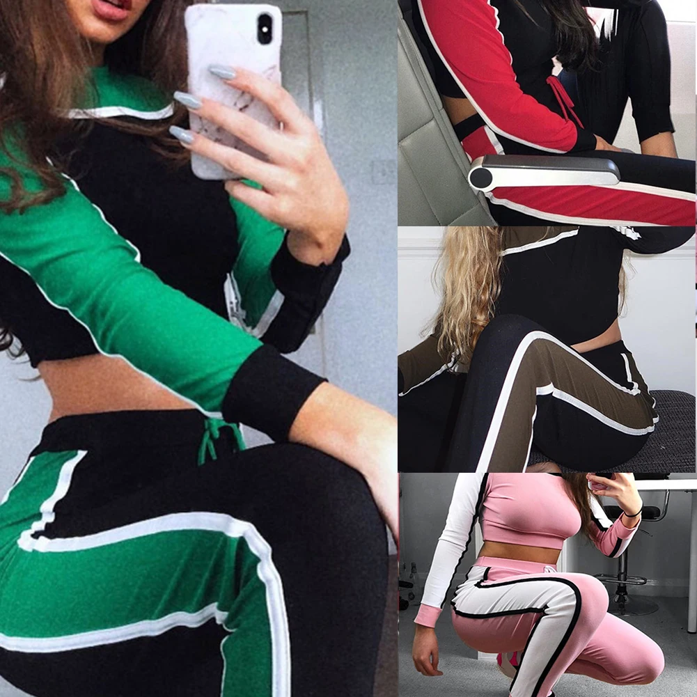 Женский спортивный костюм для бега, с круглым вырезом, из кусков, спортивный костюм, для тренировок, дышащий, для фитнеса, для бега