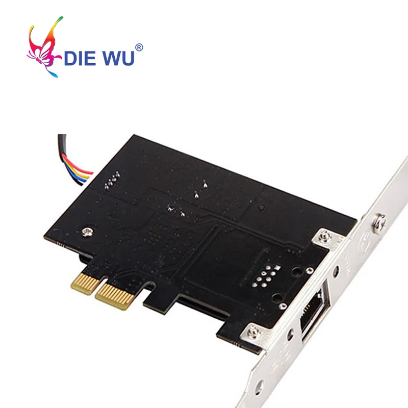 Diewu беспроводной компьютер включения и выключения PCI Express 1X RJ45 Lan Карта Мини PCI-e Настольный ПК сброс пульта дистанционного управления