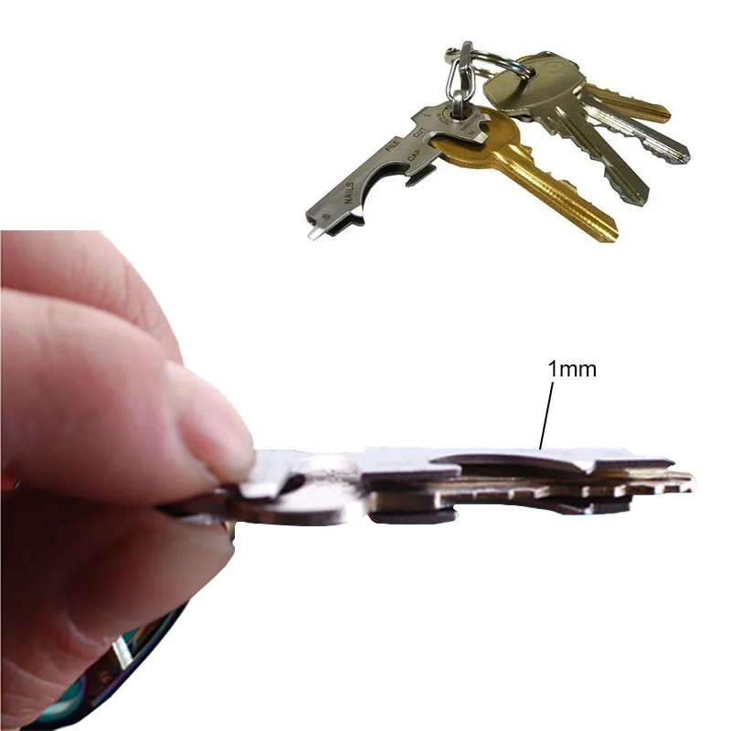 High quality multi-function outdoor sports keychain EDC pendant stainless steel 8-1 portable gadget | Инструменты