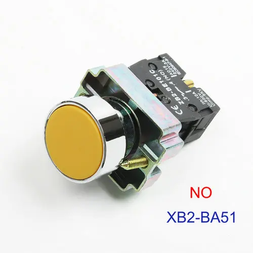 XB2-BA51 XB2-BA11 BA21 BA51 BA61 BA61 BA42 без/NC мгновенный плоский кнопочный переключатель самосброс 22 мм синий красный зеленый черный белый желтый - Цвет: XB2-BA51