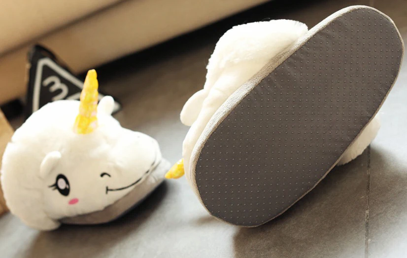 Jufoyu унисекс Единорог хлопка домашние тапочки теплые весенние Chausson Licorne домашние шлепанцы с героями мультфильмов обувь для подростков мальчиков и девочек