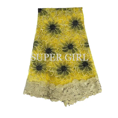 Новое поступление африканских кружевных тканей высокого качества зеленый шнур