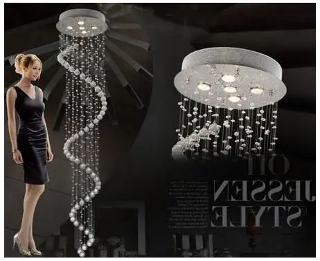 Современная простая светодиодная Хрустальная длинная люстра освещение для