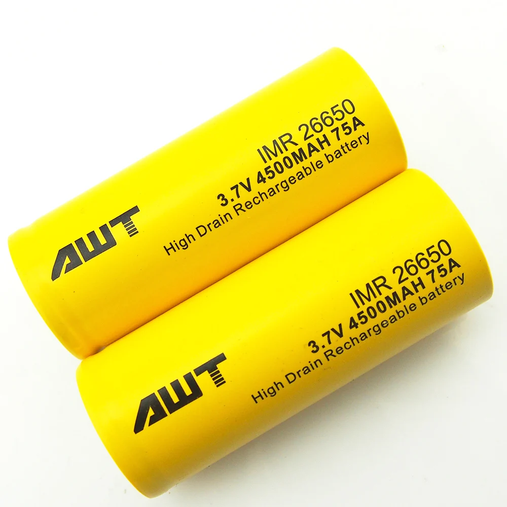 26650 батарея AWT 3 7 V 4500mAh литиевая аккумуляторная 75A фонарик инструменты игрушки