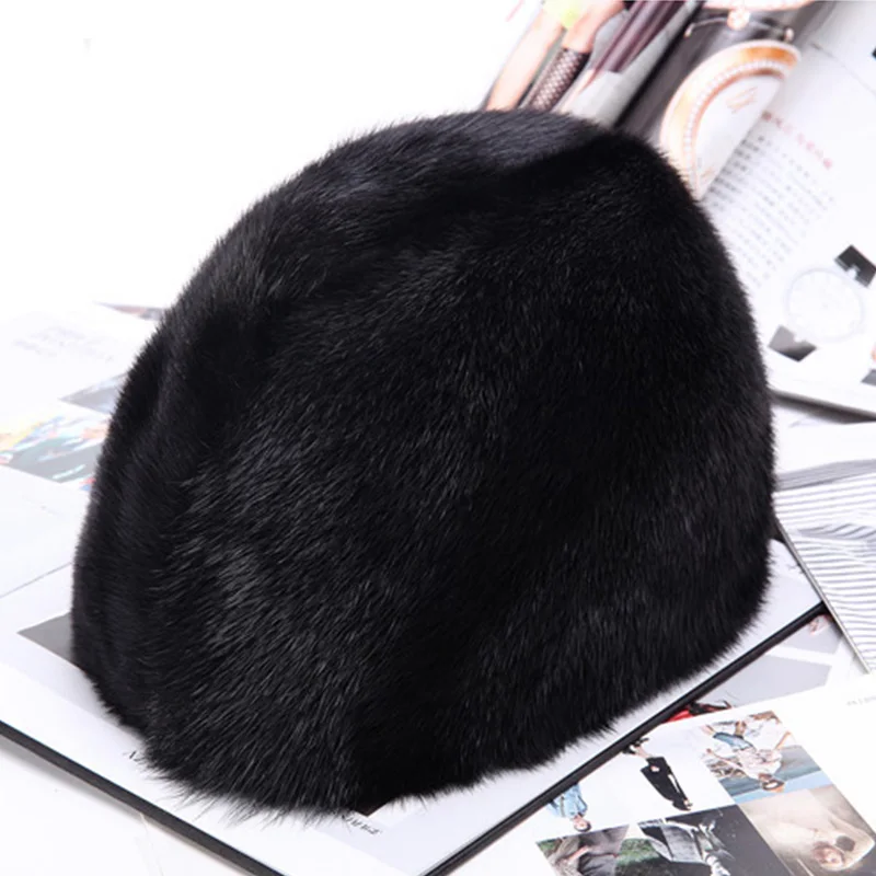 Меховая шапка для мужчин из натурального меха норки теплая ручной работы на День