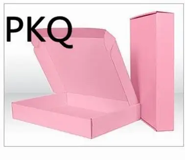 Розовый 50 шт. Высокое качество гофрированная бумажная коробка цветная подарочная упаковка складная коробка одежда ювелирные изделия упаковка картонные коробки 15*15*5 см - Цвет: Розовый