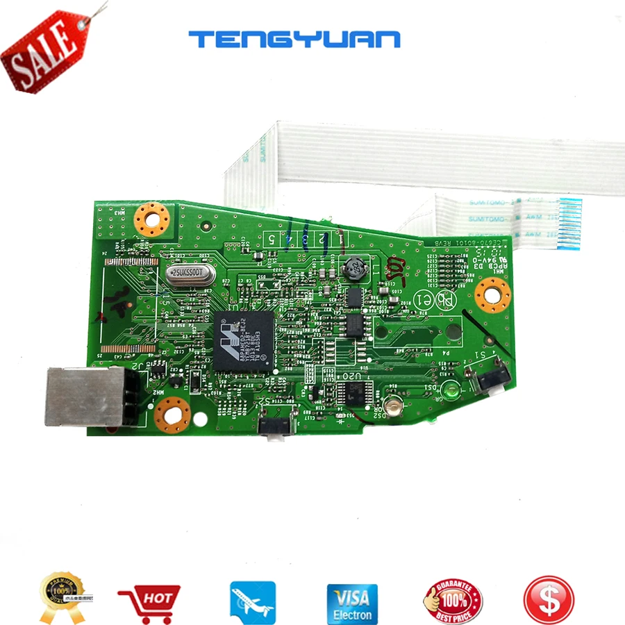 100% гарантия тест основная отформатированная плата для laserjet 1102W P1102W CE670 60001 материнская 2 плоский кабель в