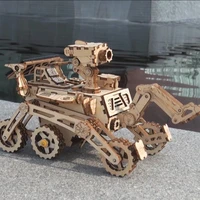 moon buggy curiosity spirit discovery rover movable 3d wooden puzzle toys funny teaching educational home deco model building