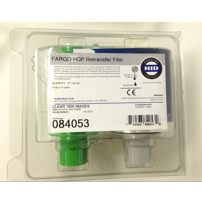 084053 84053 прозрачная переводная пленка для fargo HDP5000 ID PVC card printer|printer id card|fargo hdp5000film