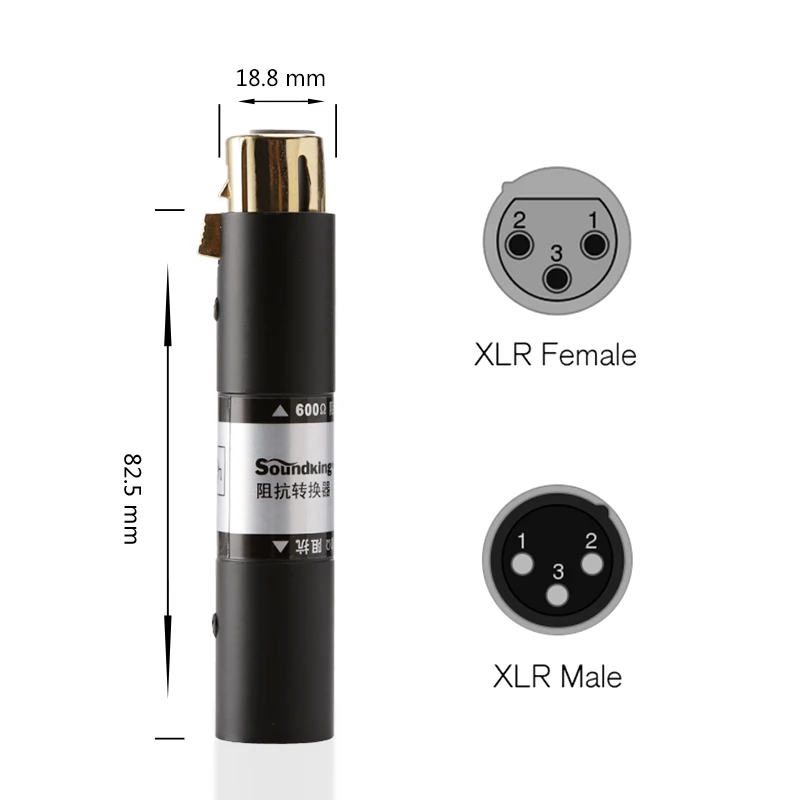 Soundking XLR (F) к (M) сбалансированный преобразователь сопротивления сигнала