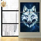 Искусственный волк голова от KhaliaArt HD печать 3 шт. холст искусство стены картины для гостиной декоративные картины