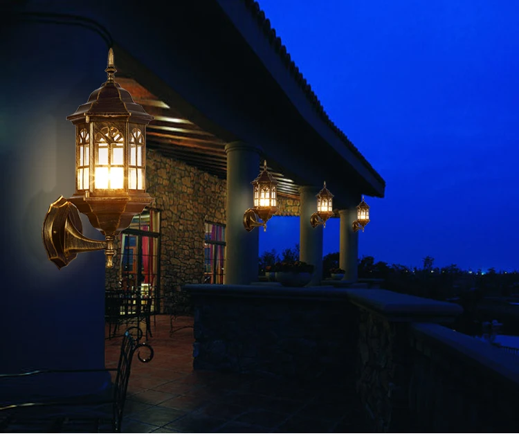 Винтажные светильники для коттеджа крыльца водонепроницаемая садовая лампа