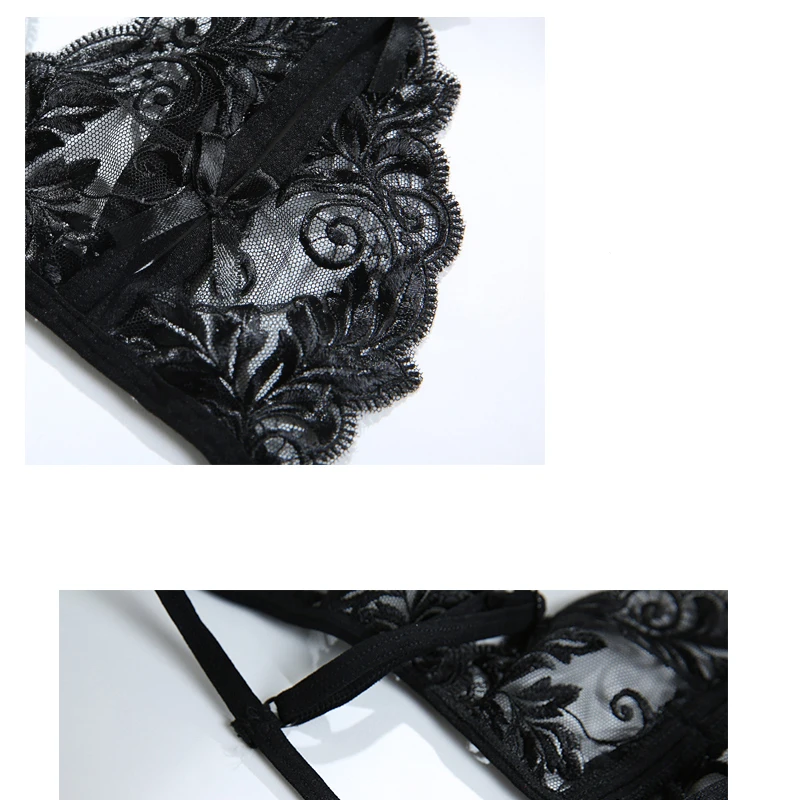 

Sexy Women Underwear Set Porno Bra And Panty Sets Lingerie Ultrathin Lace Transparent Open Crotch Panties See Through Brassiere