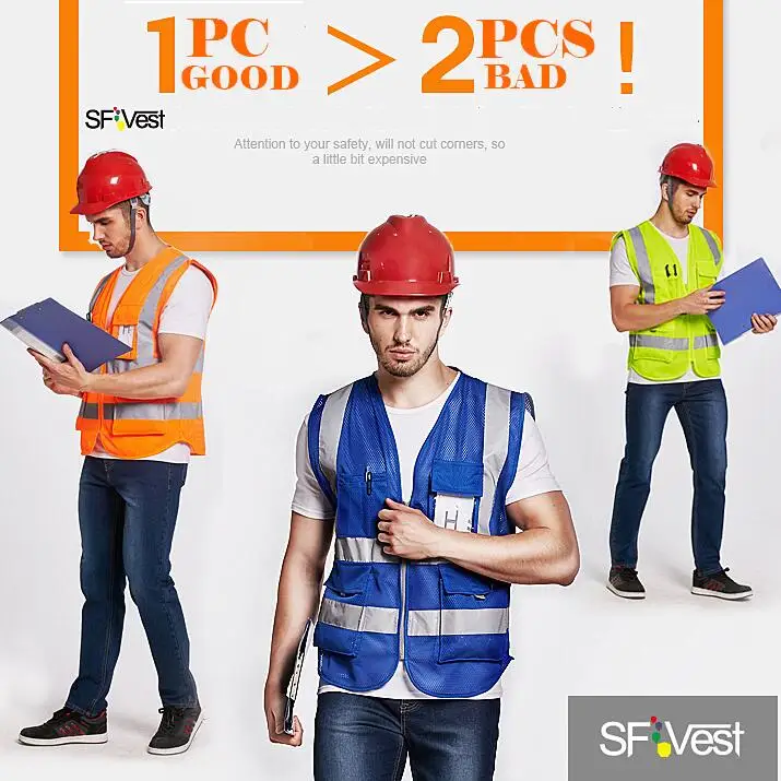 Светоотражающий Жилет HI VIS VIZ жилет высокого качества для работы флуоресцентный