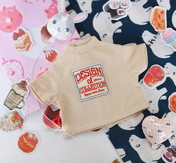 

BJD doll clothe T-shirt with printing for 1/4 1/6 BJD MDD MSD YOSD doll clothes accessories 4 coloors for