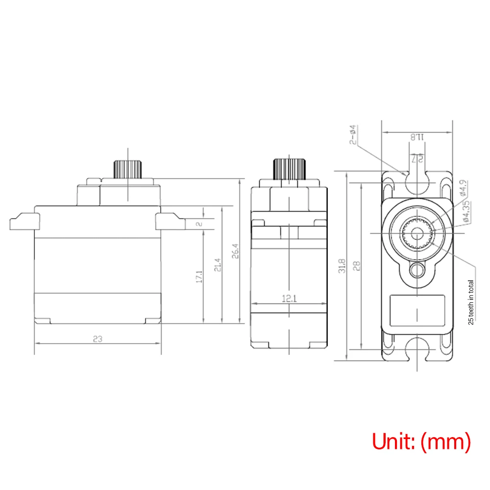 GOTECK GS9018MG металлический редуктор Микро Аналоговый сервопривод для rc вертолет на