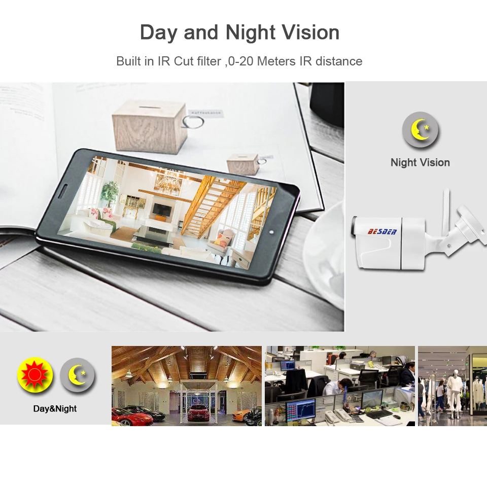 BESDER Fulll HD 1080P 960P 720P IP WIFI камера IR 20M ночное видение 1.0MP 2MP Bullet Security CCTV беспроводная P2P