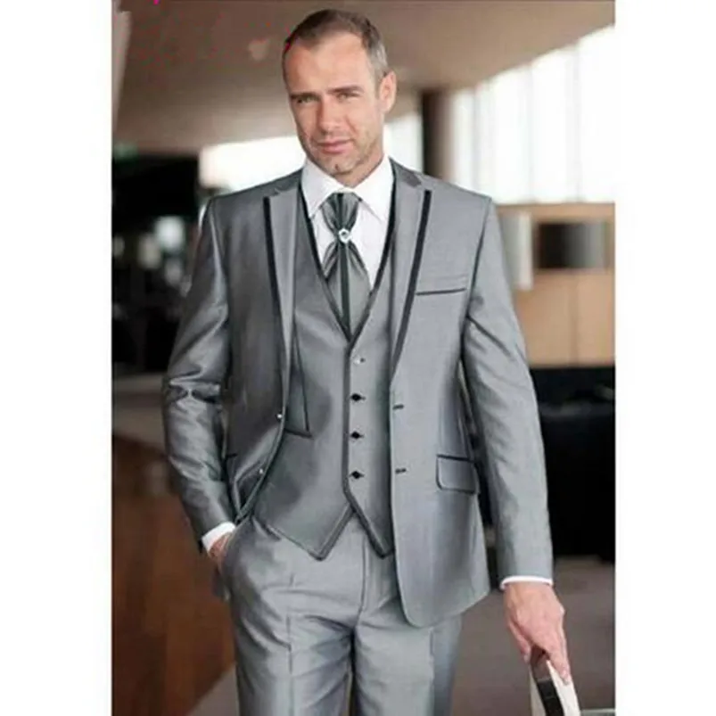 

Popular Mens Suits Wedding Tuxedos Best Men Wedding Dinner Party Suit Business Wear Groomsmen Wedding Suit (Jacket+Pants)