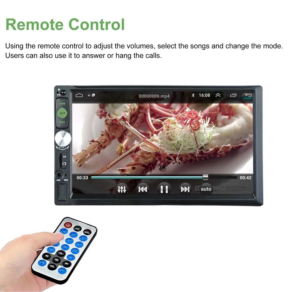 2DIN емкостный сенсорный экран 7 дюймов Автомобильная стерео телефонная связь FM