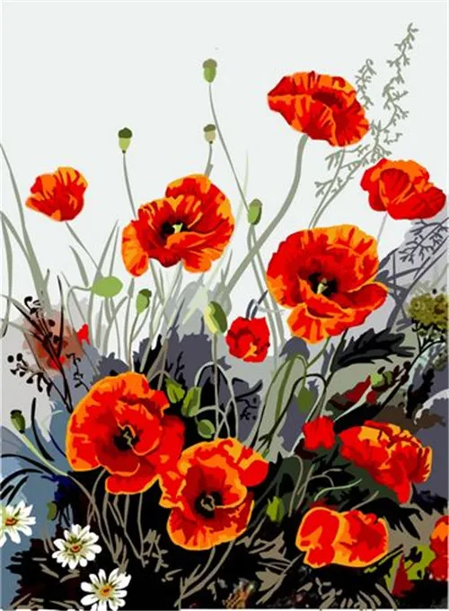 YIKEE daisy flowers картины маслом по номерам, живопись на холсте, Раскраска по номерам, картина на стене - Цвет: GX213