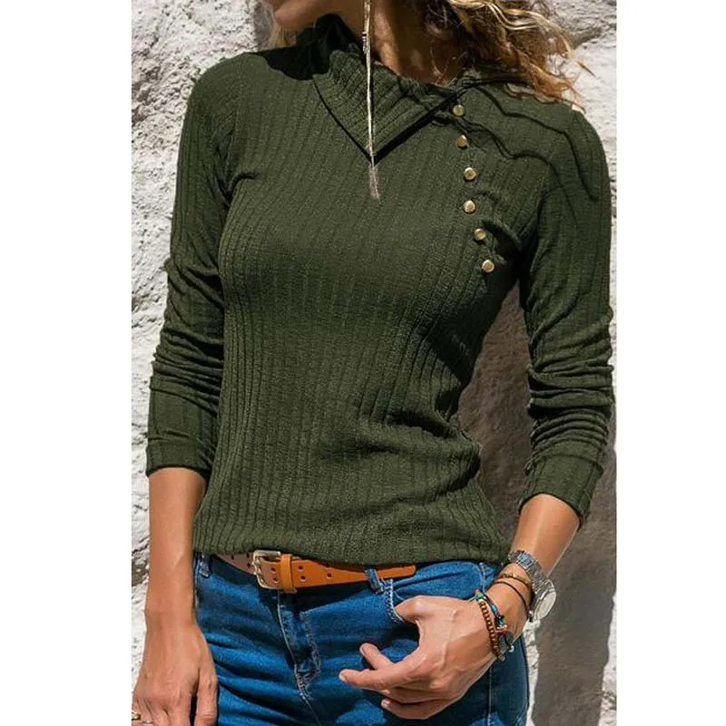 

Women Casual Long Sleeve Button Sweater Pullover Turn-down Collar Knit Jumper Female Fashion Winter Sweater AM0148